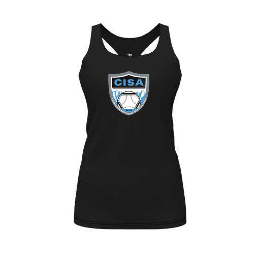 [FT0TRBBK-FYS-LOGO1] Decker Racerback Tank Top (Female Youth S, Black, Logo 1)
