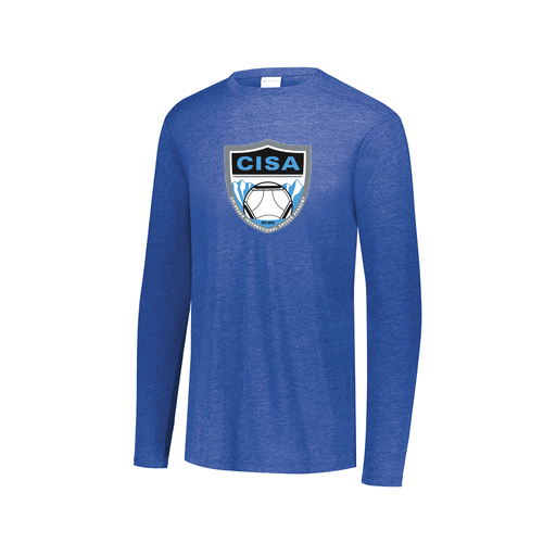 [3075.U55.XS-LOGO1] Decker Men's Tri-Blend T-Shirt - Long Sleeve (Adult XS, Royal)