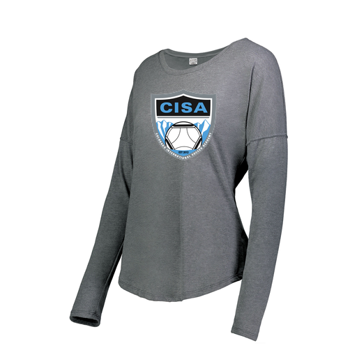 [FTLCUBGY-FAS-LOGO1] Decker Women's Tri-Blend T-Shirt - Long Sleeve (Female Adult S, Gray)